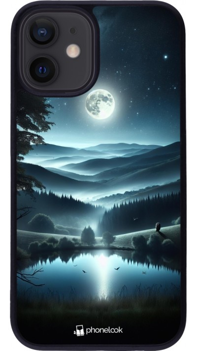 Coque iPhone 12 mini - Silicone rigide noir Night Sky View