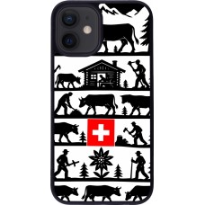 Coque iPhone 12 mini - Silicone rigide noir Poya Suisse 1