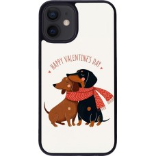 Coque iPhone 12 mini - Silicone rigide noir Saint Valentines Day 26 Happy Valentine