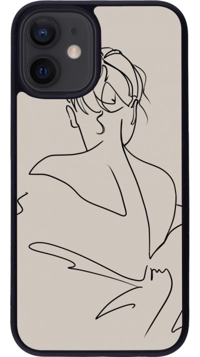 Coque iPhone 12 mini - Silicone rigide noir Salnikova 05