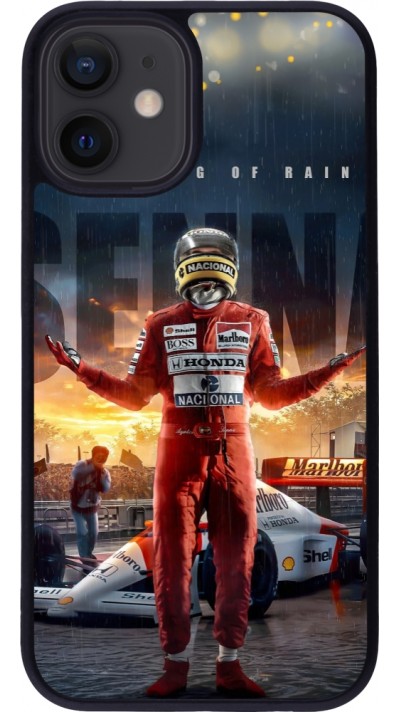 Coque iPhone 12 mini - Silicone rigide noir Senna The King of Rain