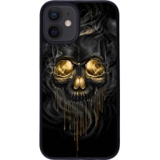 Coque iPhone 12 mini - Silicone rigide noir Skull 02