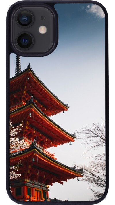 Coque iPhone 12 mini - Silicone rigide noir Spring 23 Japan