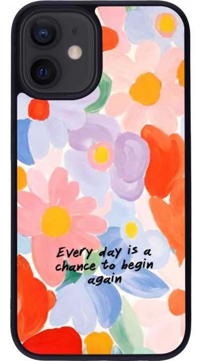 Coque iPhone 12 mini - Silicone rigide noir Every day is a chance 2026