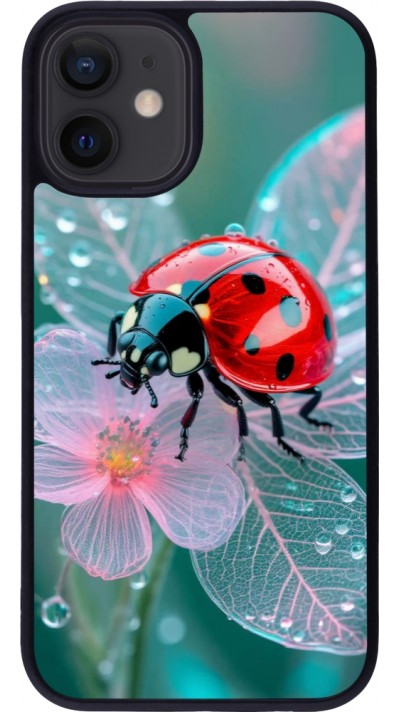 Coque iPhone 12 mini - Silicone rigide noir Ladybird in bloom 2026