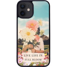 Coque iPhone 12 mini - Silicone rigide noir Live life in full moon 2026