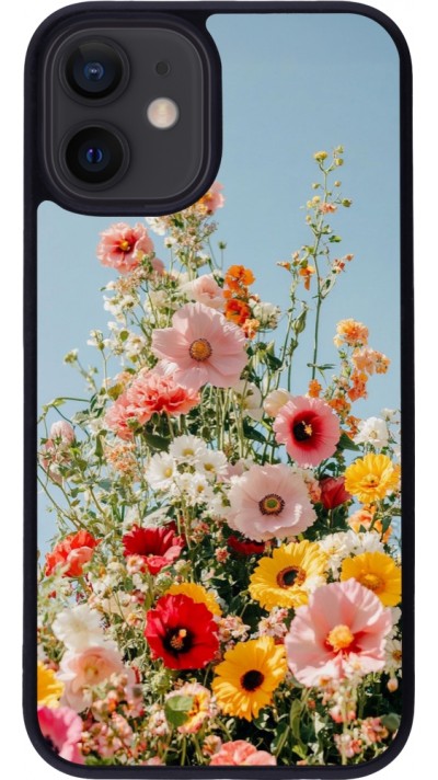 Coque iPhone 12 mini - Silicone rigide noir Spring flowers 2026