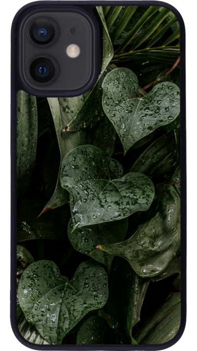 Coque iPhone 12 mini - Silicone rigide noir Spring 23 fresh plants