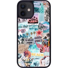 Coque iPhone 12 mini - Silicone rigide noir Summer 20 collage