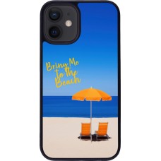 Coque iPhone 12 mini - Silicone rigide noir Summer 2025 Bring me to the beach