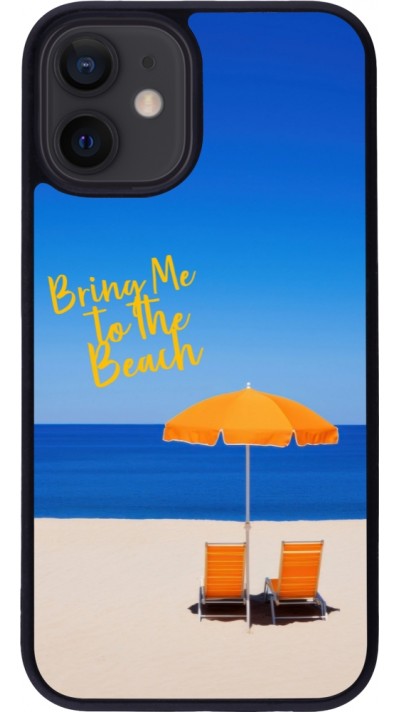 Coque iPhone 12 mini - Silicone rigide noir Summer 2025 Bring me to the beach