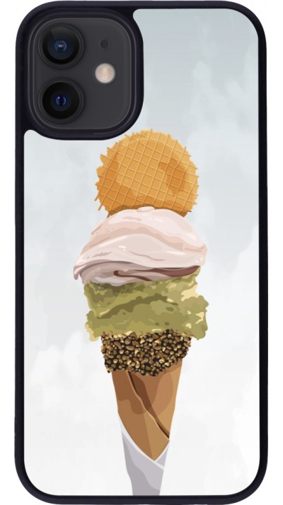 Coque iPhone 12 mini - Silicone rigide noir Summer 2025 Cornet