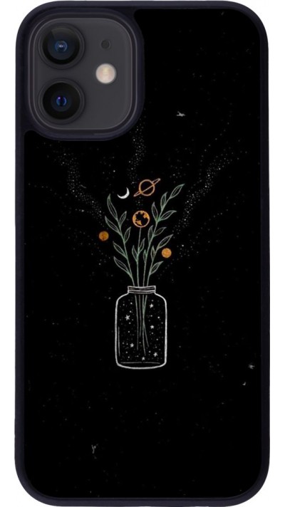 Coque iPhone 12 mini - Silicone rigide noir Vase black