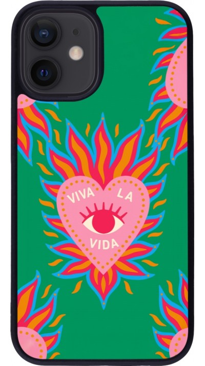 Coque iPhone 12 mini - Silicone rigide noir Viva la vida 2026