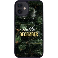 Coque iPhone 12 mini - Silicone rigide noir Winter 25 Winter hello december