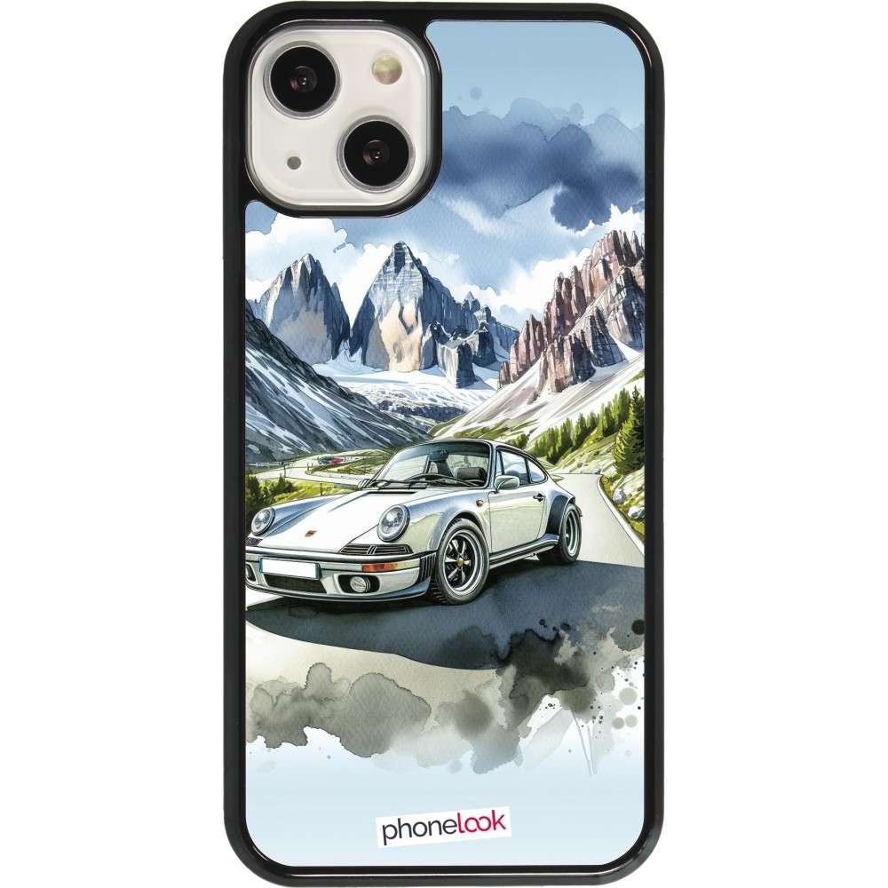 Coque iPhone 13 - Porsche 911 Mountain Watercolor