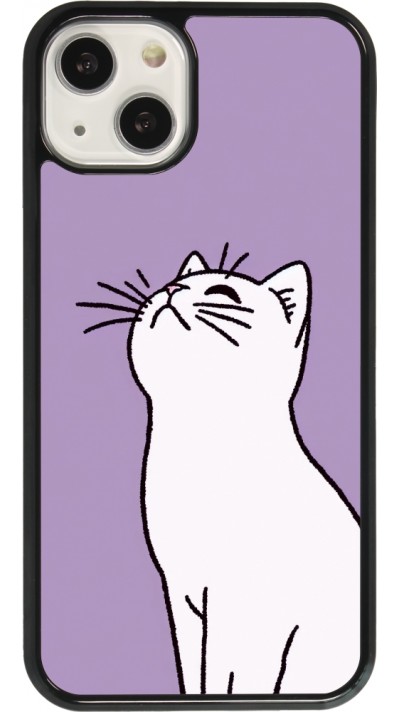 iPhone 13 Case Hülle - Chat auf lila Hintergrund