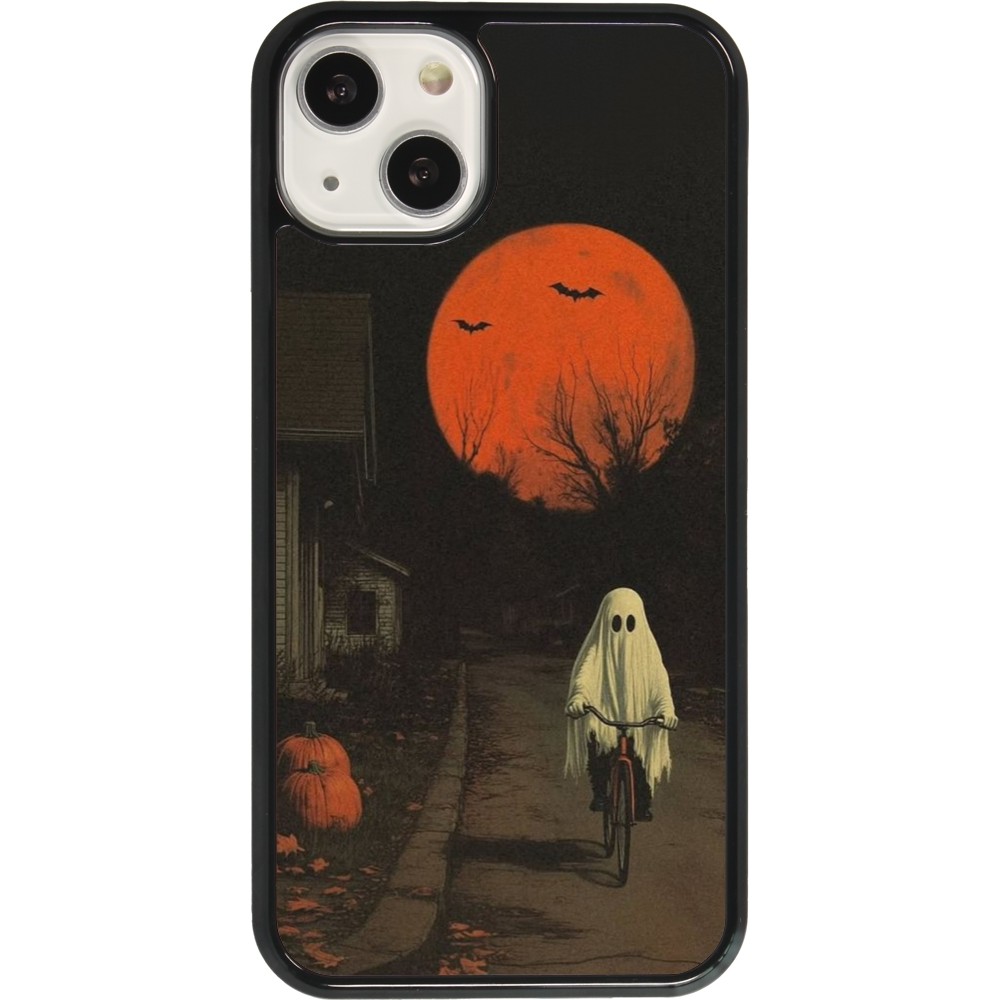Coque iPhone 13 - Halloween 2025 Ghost on a bicycle