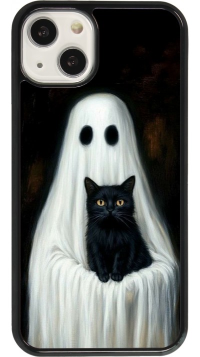 Coque iPhone 13 - Halloween 2025 Ghost with black cat