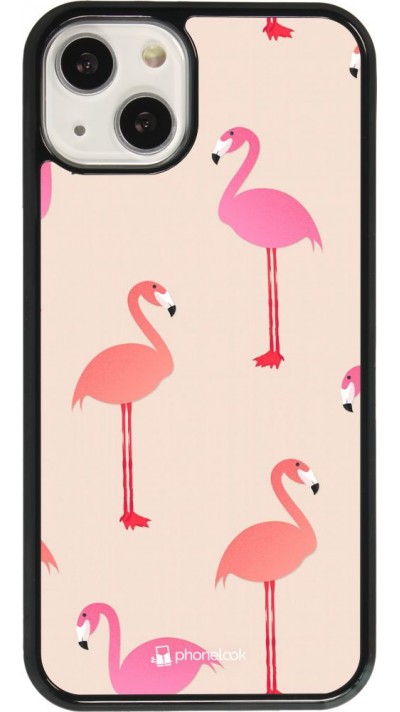 Coque iPhone 13 - Pink Flamingos Pattern
