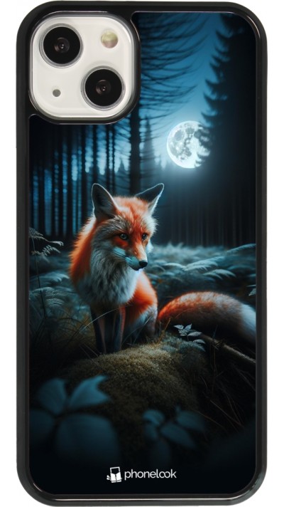 Coque iPhone 13 - Renard lune forêt