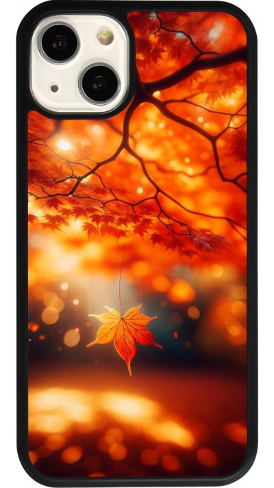 iPhone 13 Case Hülle - Silikon schwarz Herbst Magisch Orange