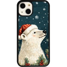 Coque iPhone 13 - Silicone rigide noir Christmas 25 Bear
