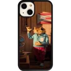 Coque iPhone 13 - Silicone rigide noir Dancing frog DTMF