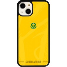 Coque iPhone 13 - Silicone rigide noir Maillot de football Afrique du Sud 2026 personnalisable
