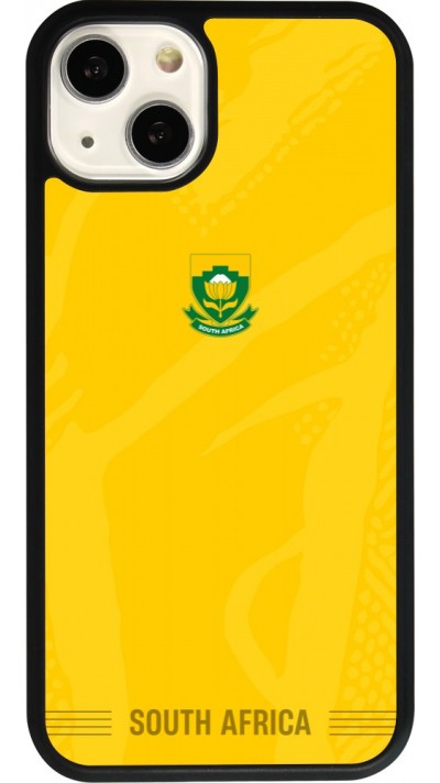 Coque iPhone 13 - Silicone rigide noir Maillot de football Afrique du Sud 2026 personnalisable