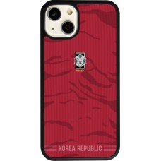 Coque iPhone 13 - Silicone rigide noir Maillot de football Corée du Sud 2026 personnalisable