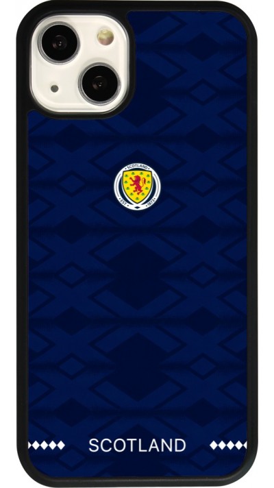 Coque iPhone 13 - Silicone rigide noir Maillot de football Ecosse 2026 personnalisable