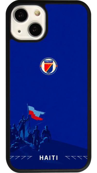 Coque iPhone 13 - Silicone rigide noir Maillot de football Haiti 2026 personnalisable