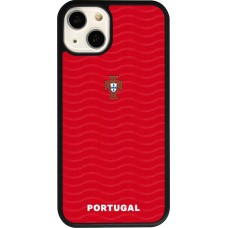 Coque iPhone 13 - Silicone rigide noir Maillot de football Portugal 2026 personnalisable