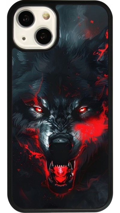 iPhone 13 Case Hülle - Silikon schwarz Halloween 2024 mad werewolf