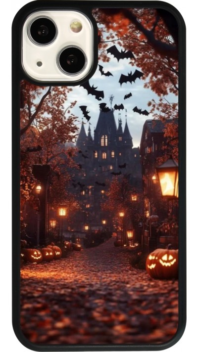 iPhone 13 Case Hülle - Silikon schwarz Halloween 2025 Haunted house