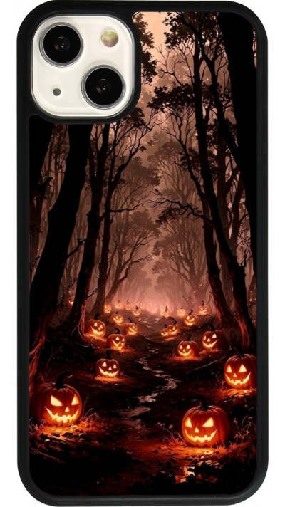 iPhone 13 Case Hülle - Silikon schwarz Halloween 2025 Road of Terrifying Pumpkins