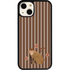 iPhone 13 Case Hülle - Silikon schwarz Monkey with stripes