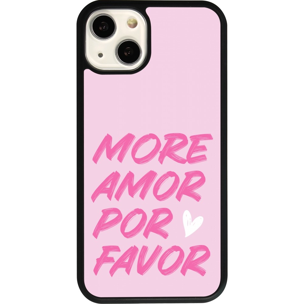 iPhone 13 Case Hülle - Silikon schwarz More amor porfavor