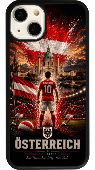 iPhone 13 Case Hülle - Silikon schwarz Fussball Österreich splash 2026