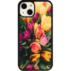 Coque iPhone 13 - Silicone rigide noir Bouquet of tulips Spring 2026