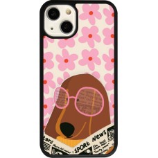 Coque iPhone 13 - Silicone rigide noir Dog with newspaper Spring 2026