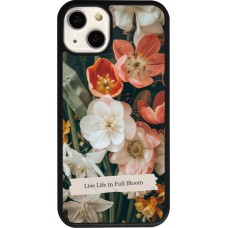 Coque iPhone 13 - Silicone rigide noir Full Bloom Spring 2026