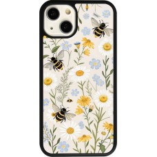 Coque iPhone 13 - Silicone rigide noir Pattern bees Spring 2026