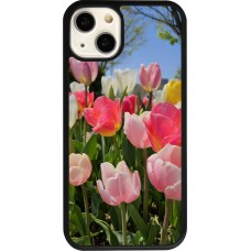 Coque iPhone 13 - Silicone rigide noir Tulips Spring 2026