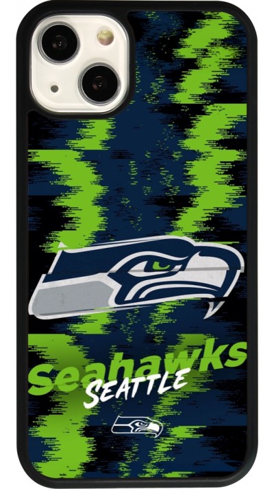 Coque iPhone 13 - Silicone rigide noir Super Bowl 26 Seattle 2