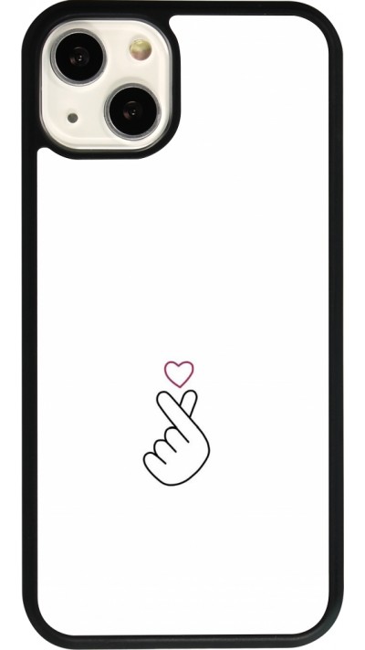 Coque iPhone 13 - Silicone rigide noir Valentine 2024 heart by Millennials