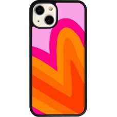 Coque iPhone 13 - Silicone rigide noir Valentine 2024 heart gradient