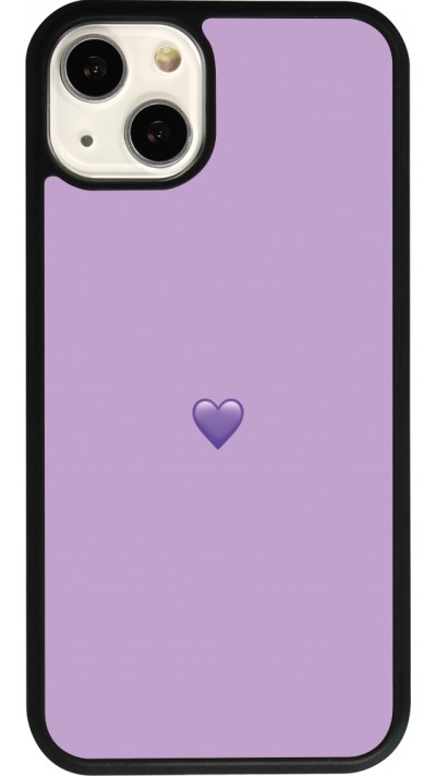 Coque iPhone 13 - Silicone rigide noir Valentine 2023 purpule single heart
