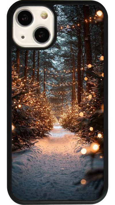 iPhone 13 Case Hülle - Silikon schwarz Winter 25 Winter snowy road